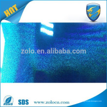 2015 emballage anti-contrefaçon vente chaude film de stratification holographique transparent bleu